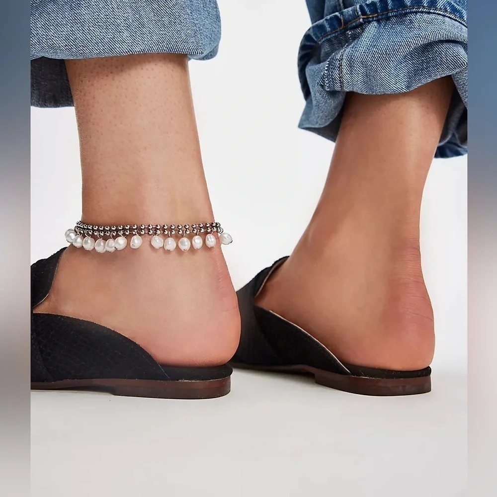 Free People Black Suede Sz 41.5 At Ease Embossed Loafers